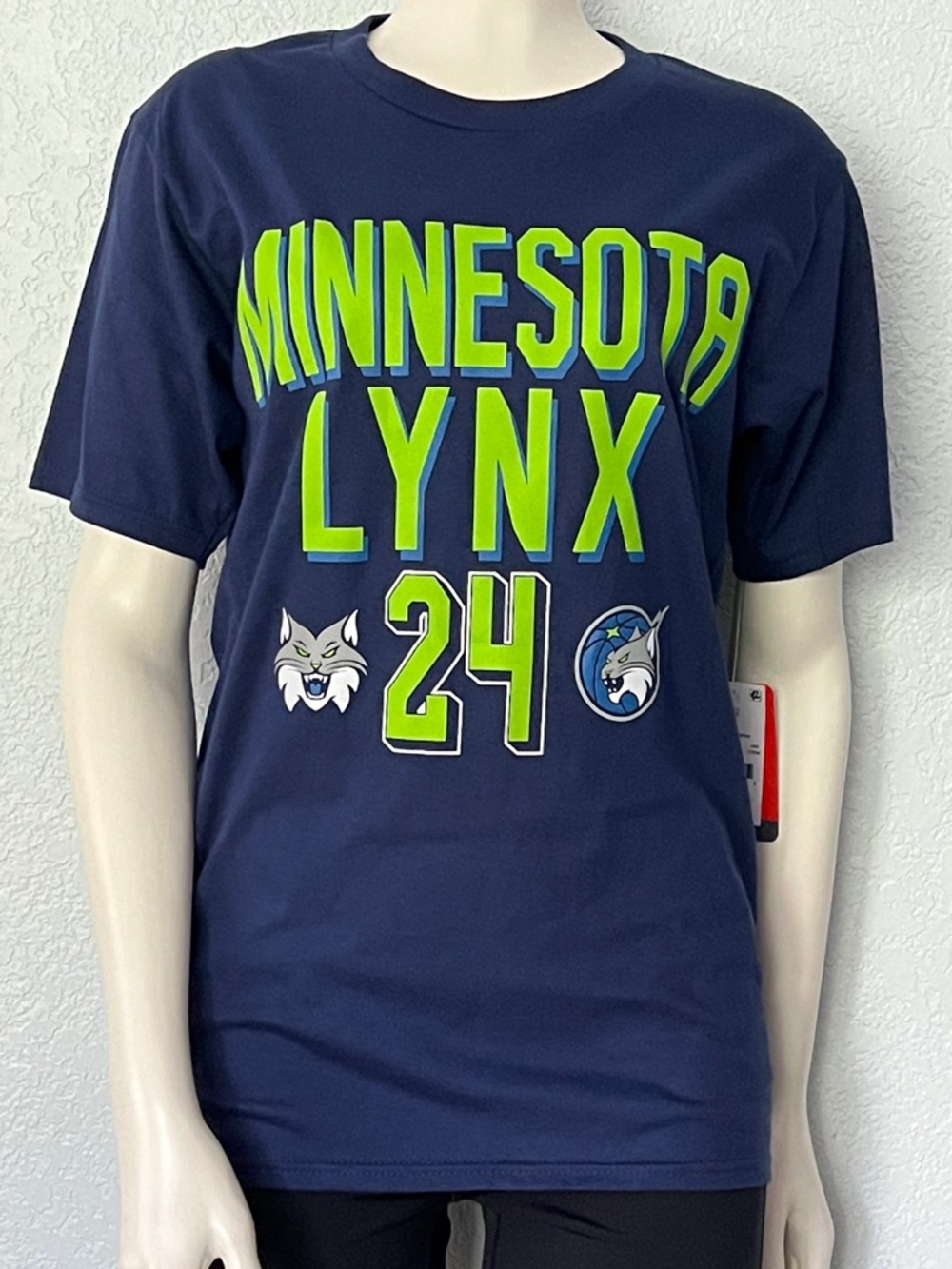 Minnesota Lynx WNBA T Shirt Size Small NWT Napheesa Collier 24 Womens Blue Tee